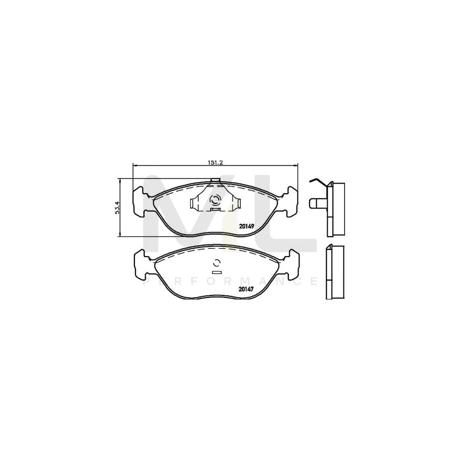 TEXTAR 2014701 Brake pad set not prepared for wear indicator | ML Performance Car Parts