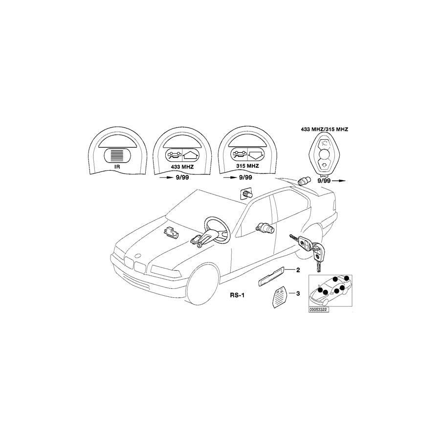 Genuine BMW 51219068978 E38 Set Unif.Lock.Syst.W/Ews Ctrl Unit(Code) 315 MHZ (Inc. 735i, 750iLS & 740i) | ML Performance US Car Parts
