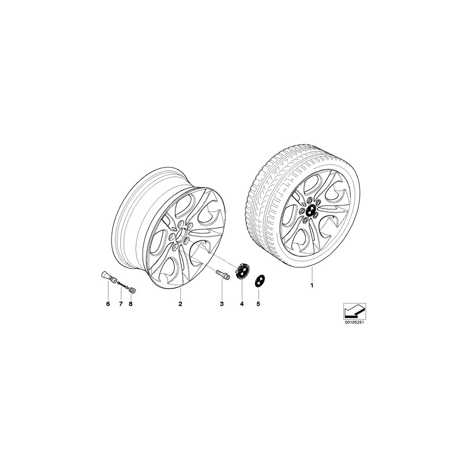 Genuine BMW 36116758192 E85 E86 Light Alloy Rim 8JX18 ET:47 (Inc. Z4) | ML Performance US Car Parts