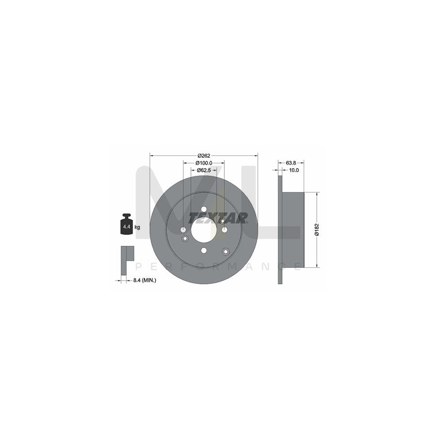 TEXTAR PRO 92161303 Brake Disc Solid, Coated, without wheel hub, without wheel studs | ML Performance Car Parts