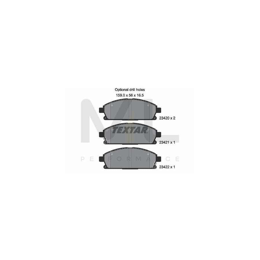 TEXTAR 2342001 Brake pad set with acoustic wear warning | ML Performance Car Parts
