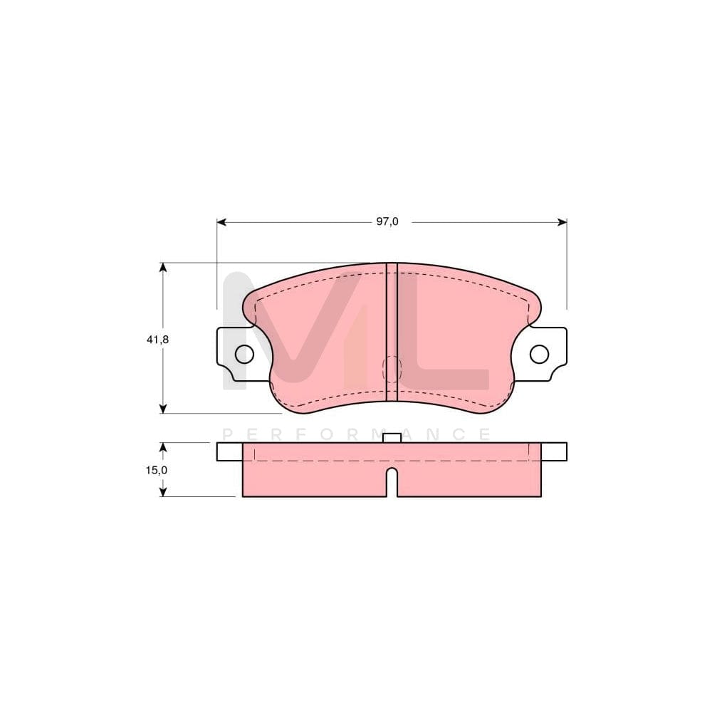 TRW Gdb135 Brake Pad Set For Talbot Simca 1609/1610 Not Prepared For Wear Indicator | ML Performance Car Parts