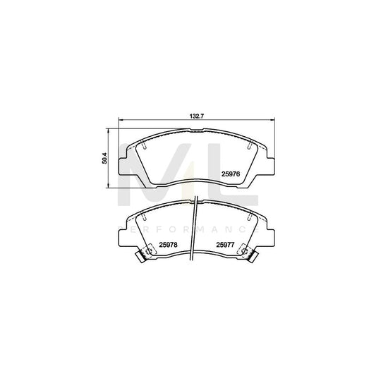 Hella 8DB 355 023-001 Brake Pad Set For Hyundai I10 With Acoustic Wear Warning, With Accessories