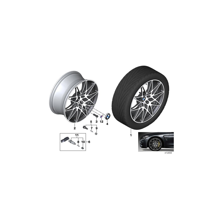 Genuine BMW 36112287501 F80 F83 F82 Light Alloy Rim Ferricgrey 10JX20 ET:40 (Inc. M3 & M4) | ML Performance US Car Parts