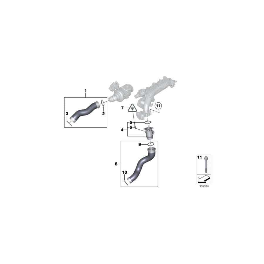 Genuine BMW 11618513288 E93 E90 E84 Charge Air Line (Inc. X1 20d ed, X1 20dX & 320xd) | ML Performance UK Car Parts
