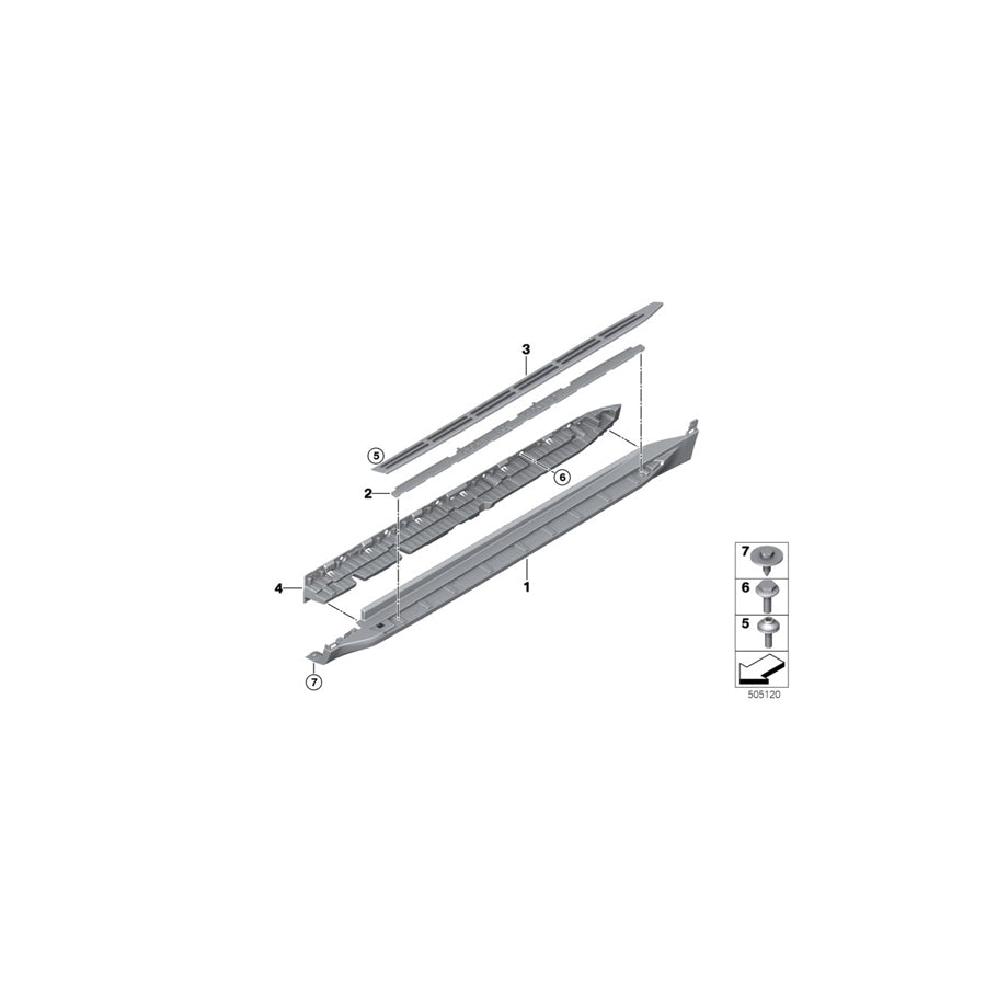 Genuine BMW 51777469426 G06 Running Board, Rocker Panel, Right (Inc. X6 30iX, X6 40iX & X6 40i) | ML Performance US Car Parts