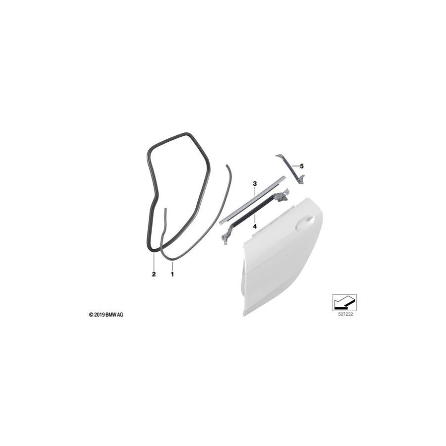 Genuine BMW 51357483134 F44 Window Well Strip, Outer, Door, Rear Rgt (Inc. 220d, 228iX & 218i) | ML Performance US Car Parts