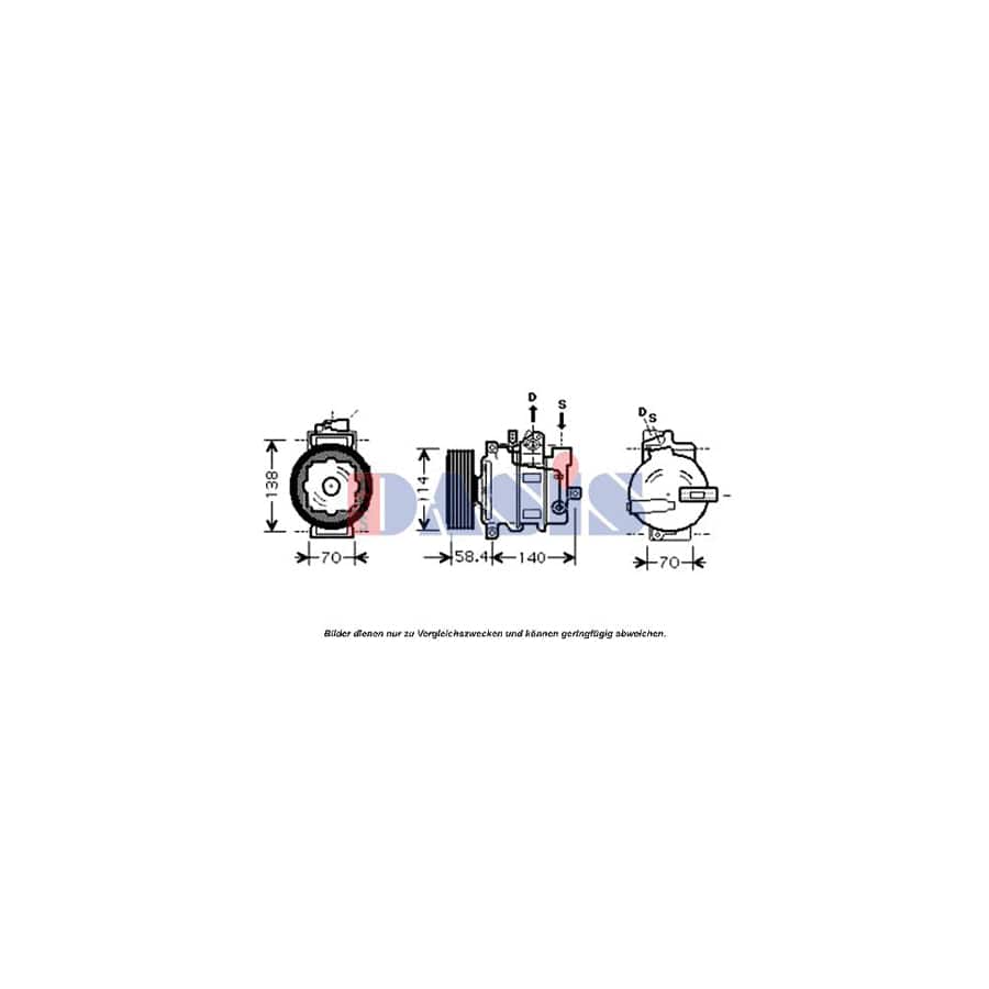 AKS Dasis 851549N Compressor, Air Conditioning for Audi A4