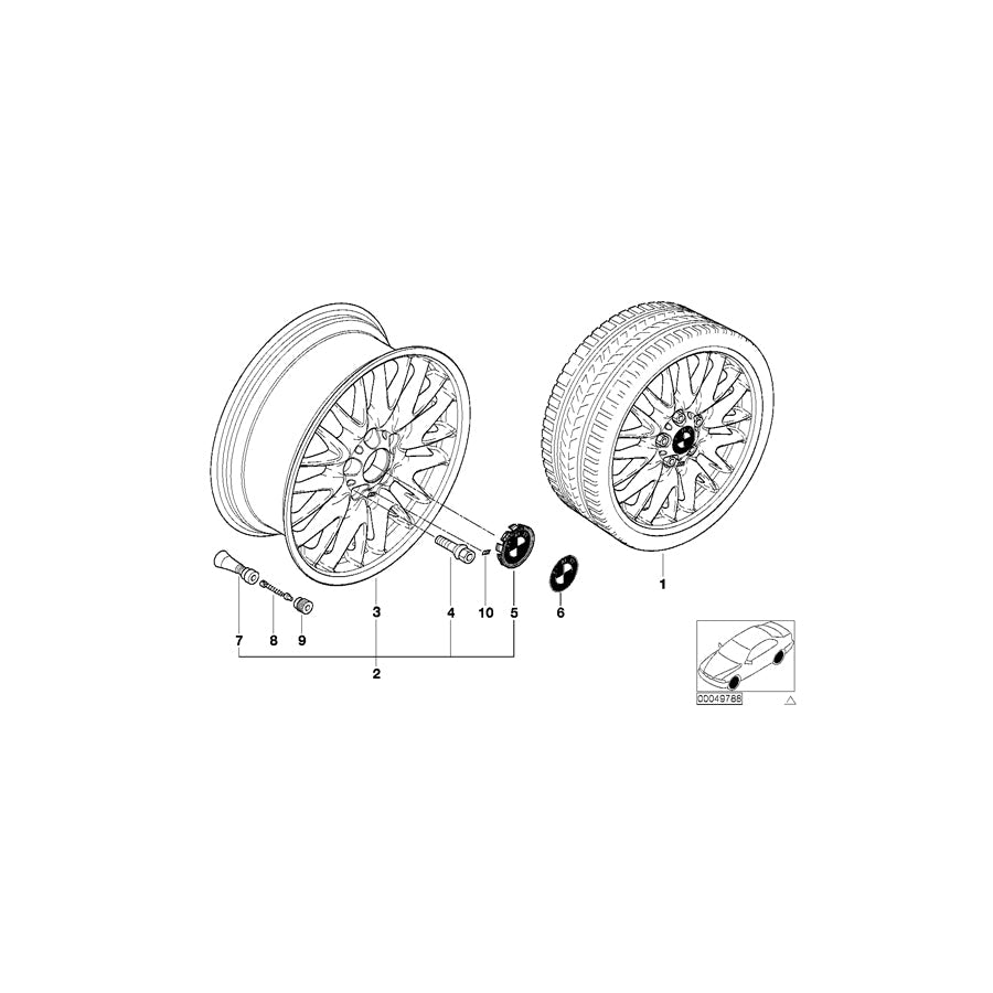 Genuine BMW 36112229145 E46 Light Alloy Rim 8JX18 ET:47 (Inc. 318Ci, 320Ci & 328i) | ML Performance US Car Parts
