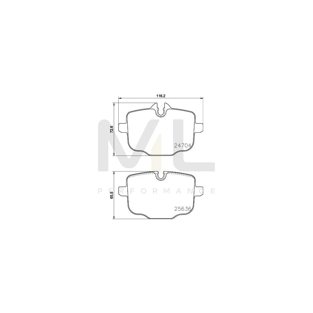 Hella 8DB 355 024-921 Brake Pad Set Not Prepared For Wear Indicator, With Accessories