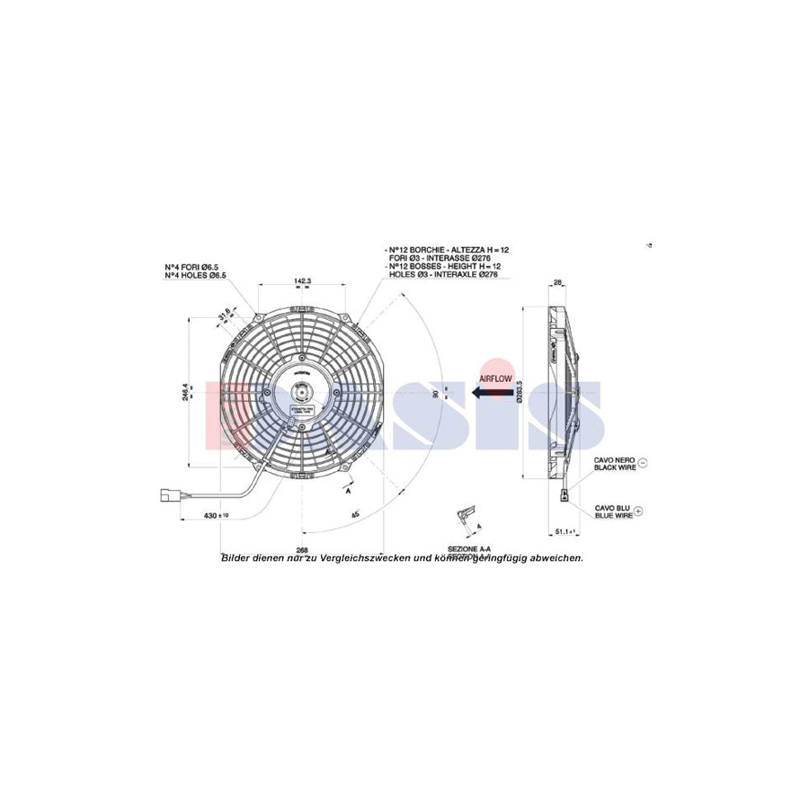 AKS Dasis 870780N Fan, A / C Condenser