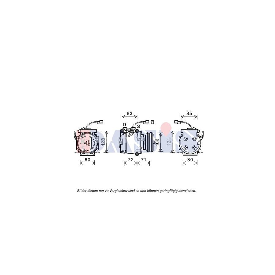AKS Dasis 852663N Compressor, Air Conditioning for Honda CIVIC