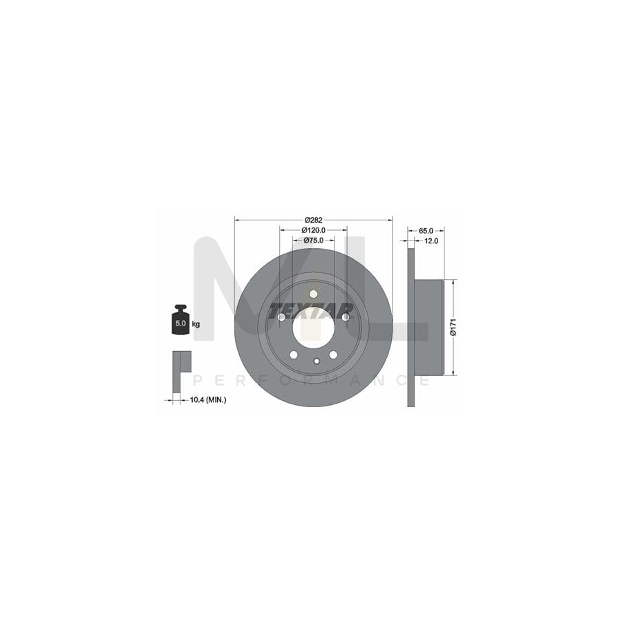 TEXTAR 92075200 Brake Disc for BMW 3 Series Solid, without wheel hub, without wheel studs | ML Performance Car Parts