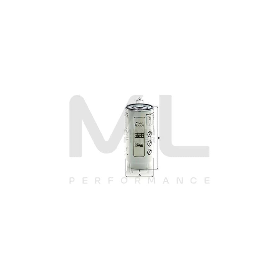 MANN-FILTER PL 420/2 x Fuel filter with seal