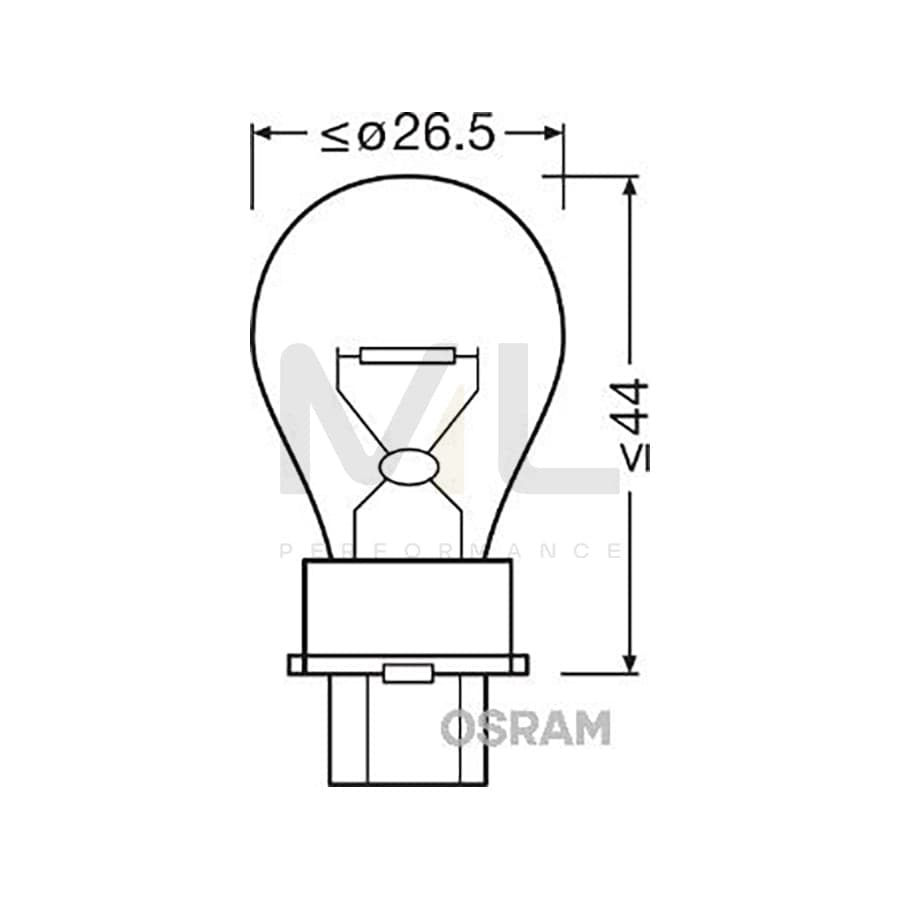 OSRAM ORIGINAL 3156 Bulb, indicator 12V 27W, P27W, W2,5x16d