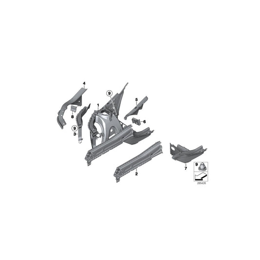 Genuine BMW 41117267241 F25 F26 Bulkhead Plate, A-Pillar Left (Inc. X3, X4 30dX) | ML Performance US Car Parts