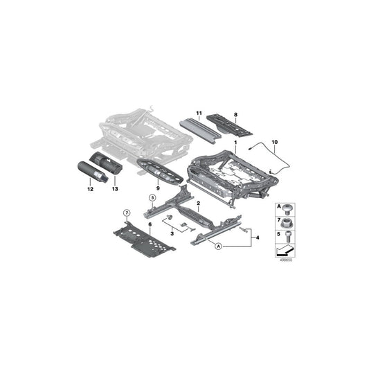 Genuine BMW 52107266339 F02 F04 F03 Seat Frame, Comfort Seat, Left (Inc. 520i, 523i & 528iX) | ML Performance US Car Parts