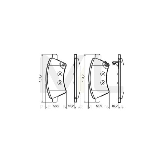 Bosch 0986495101 Brake Pad Set With Acoustic Wear Warning, With Mounting Manual BP1547 | ML Performance Car Parts