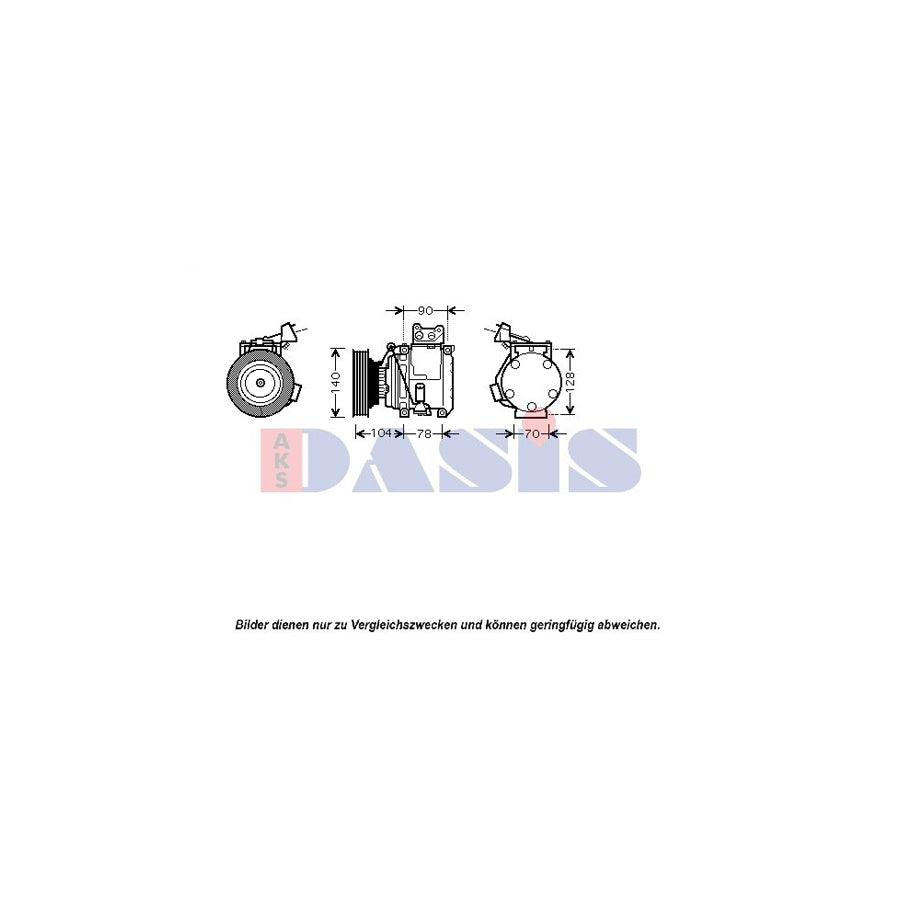 AKS Dasis 850402N Compressor, Air Conditioning for Toyota Avensis