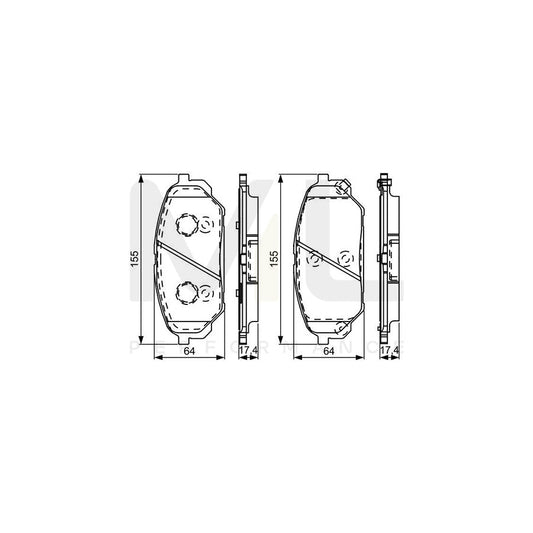 Bosch 0986495310 Brake Pad Set For Hyundai Ix55 (En) With Acoustic Wear Warning, With Anti-Squeak Plate, With Mounting Manual BP1599 | ML Performance Car Parts