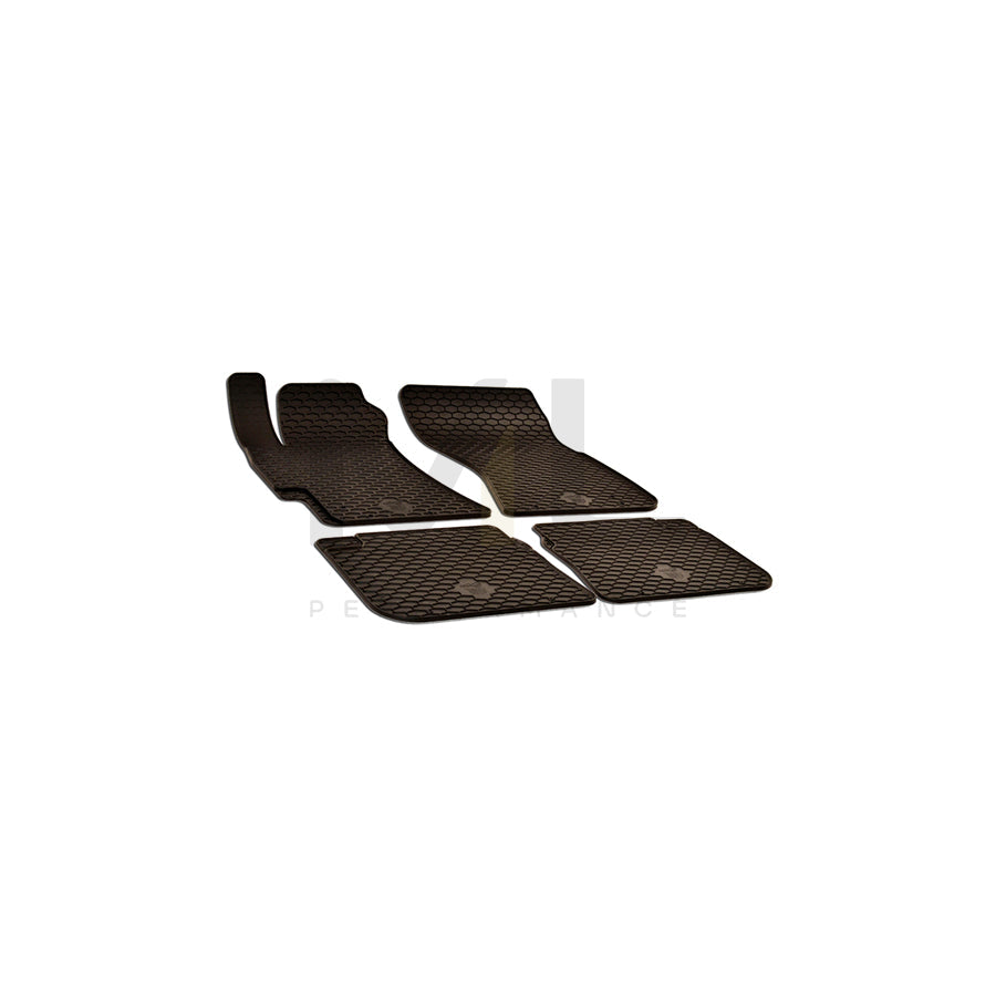 WALSER Tailored 50795 Floor mat set Elastomer, Front and Rear, Quantity: 4, Black