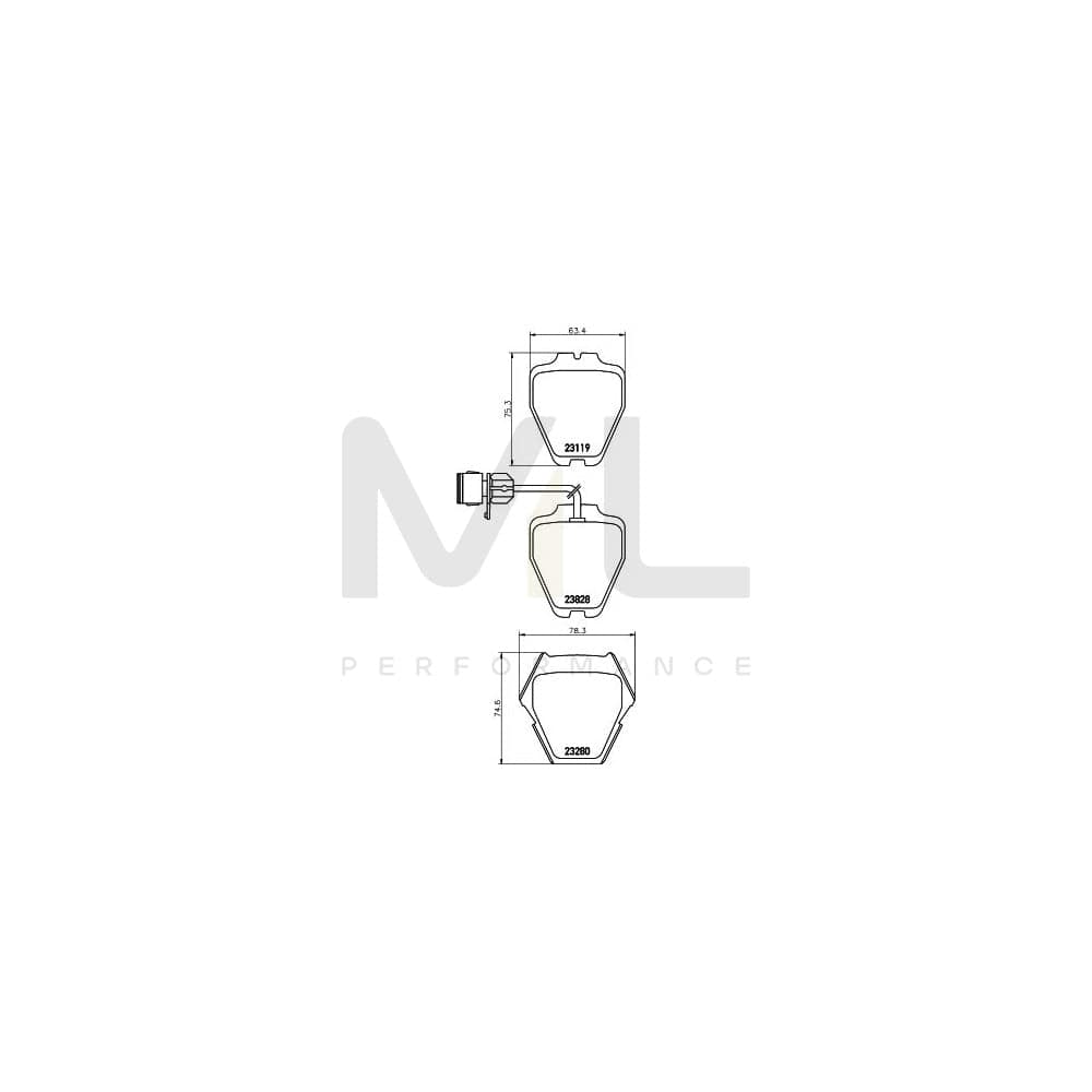 Hella 8DB 355 008-791 Brake Pad Set For Audi A8 With Integrated Wear Warning Contact