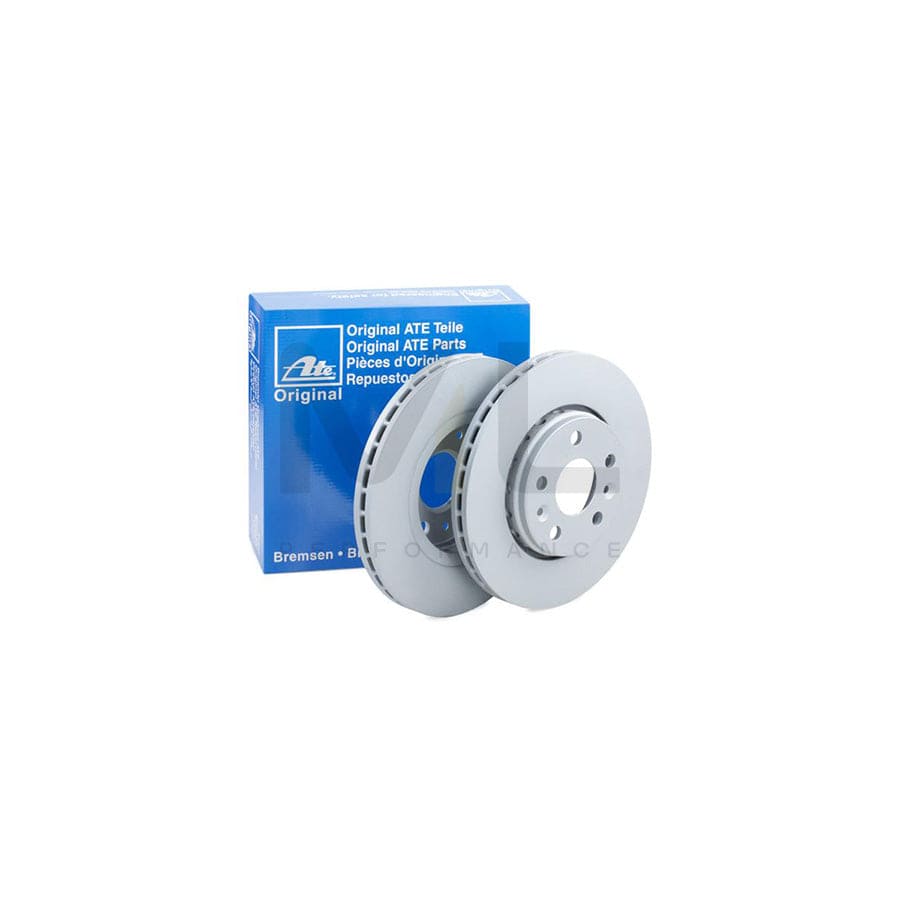 ATE 24.0124-0222.1 Brake Disc Vented, Coated, High-carbon, with bolts/screws  - 1 piece