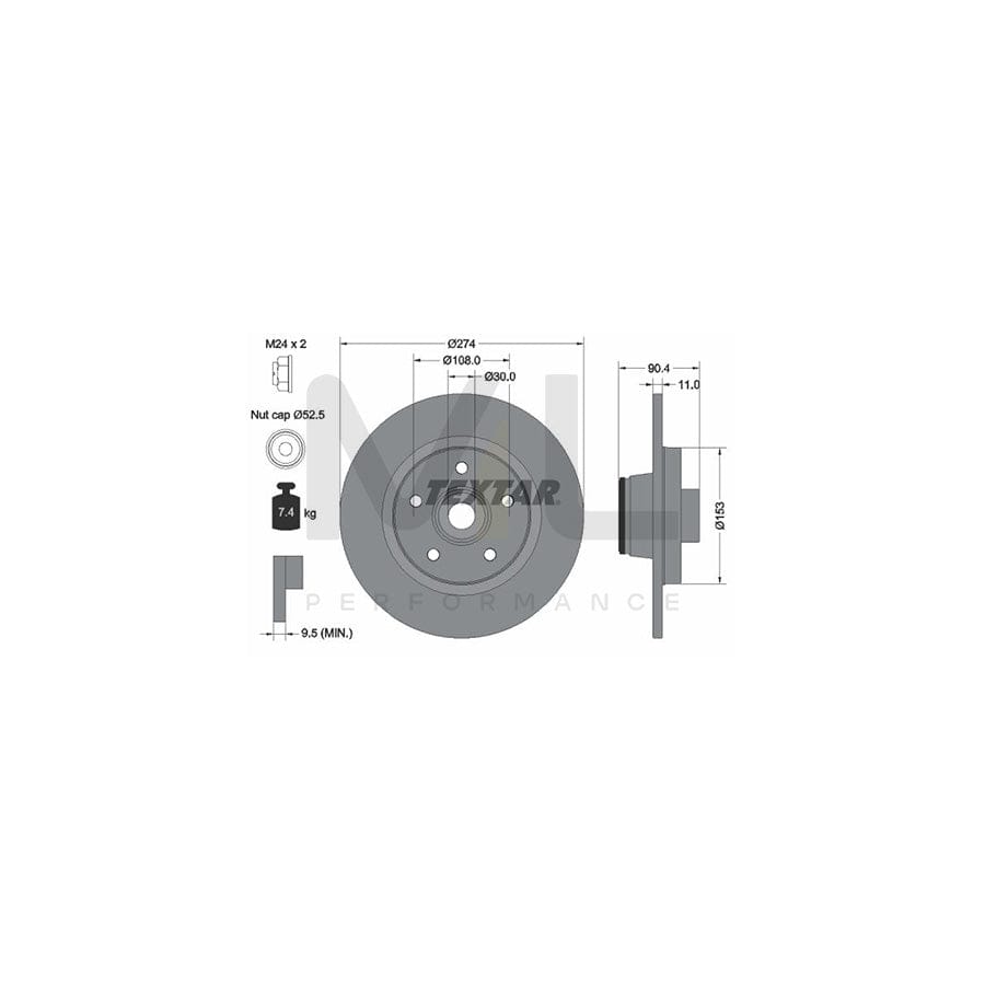 TEXTAR 92196200 Brake Disc Solid, with integrated magnetic sensor ring, with wheel bearing | ML Performance Car Parts