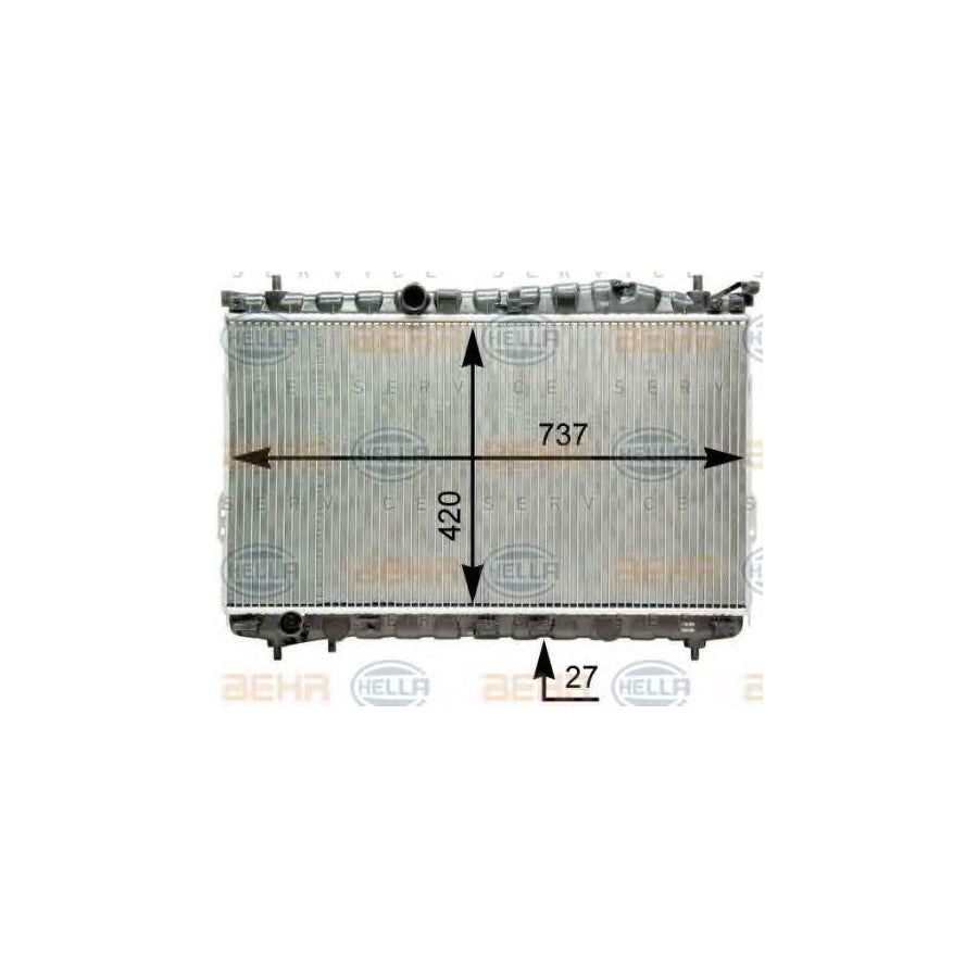 Hella 8MK 376 762-311 Engine Radiator FOr Hyundai Trajet (FO)