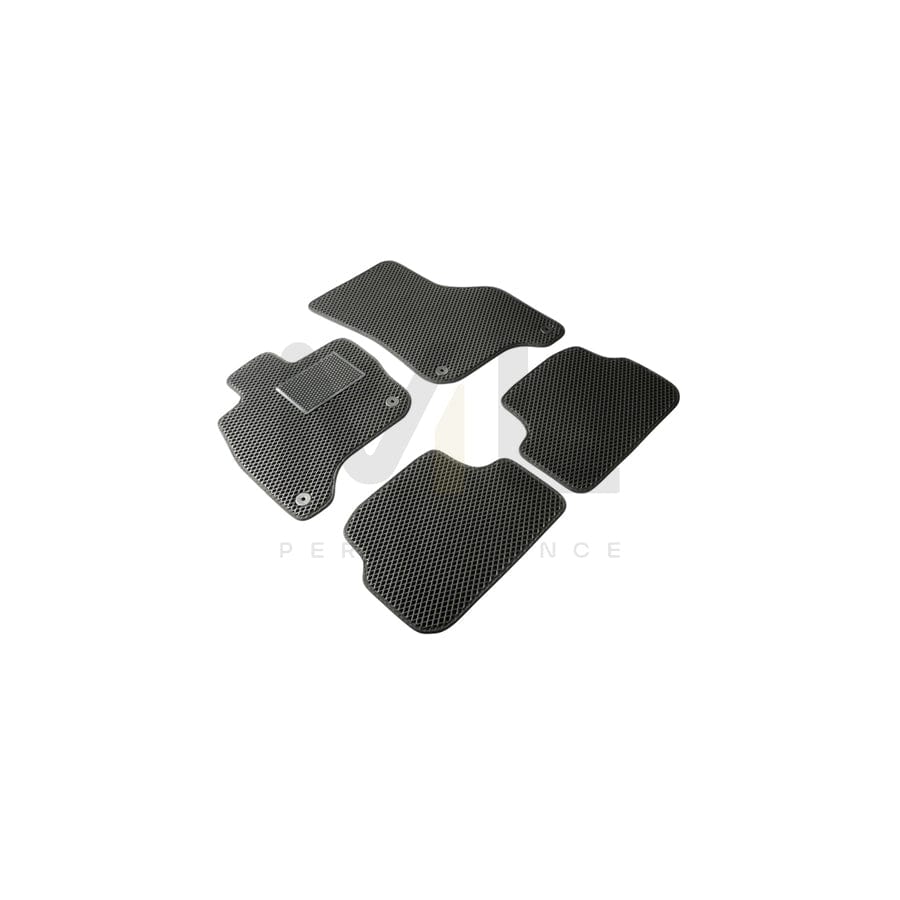 WALSER Qlean 55005 Floor mat set Elastomer, Front and Rear, Quantity: 4, Black