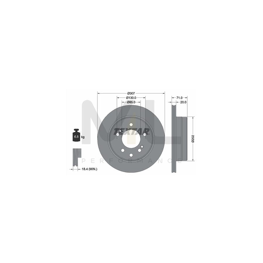TEXTAR PRO 92203103 Brake Disc Internally Vented, Coated, without wheel hub, without wheel studs | ML Performance Car Parts