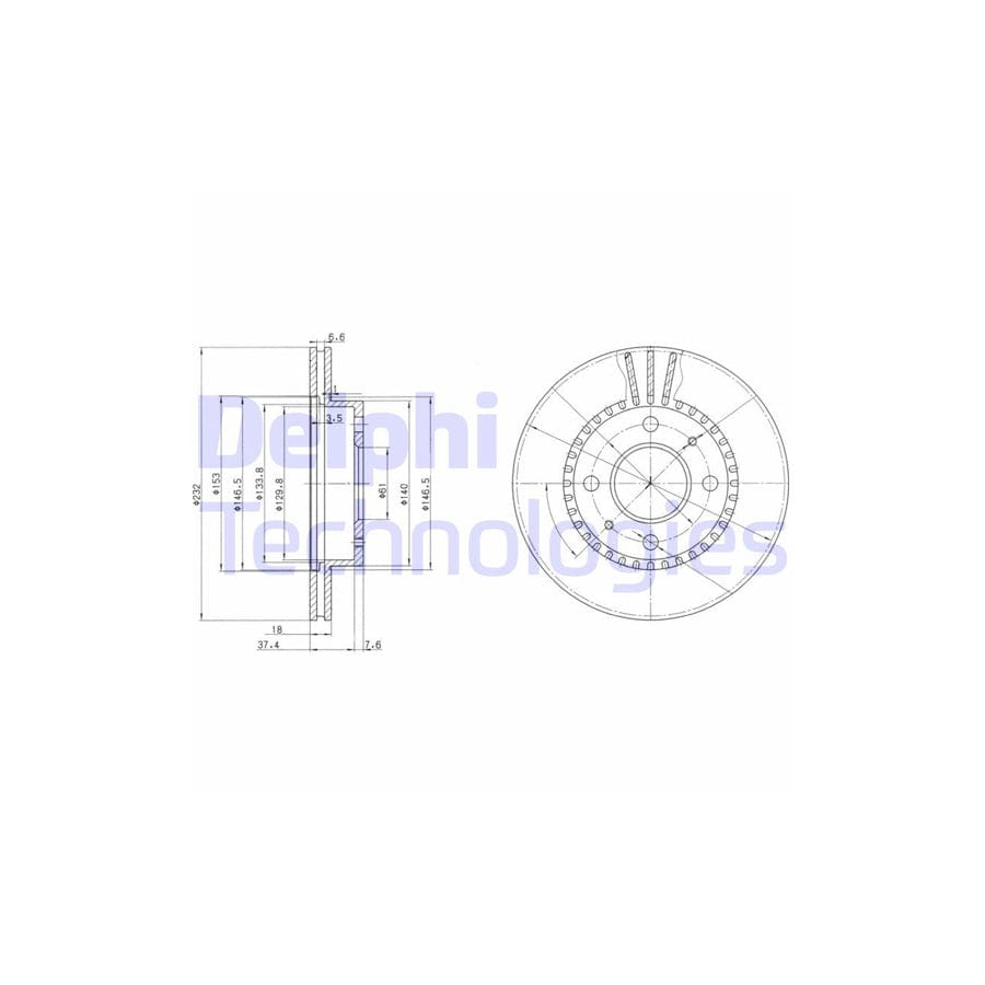 Delphi Bg3206 Brake Disc For Nissan Almera