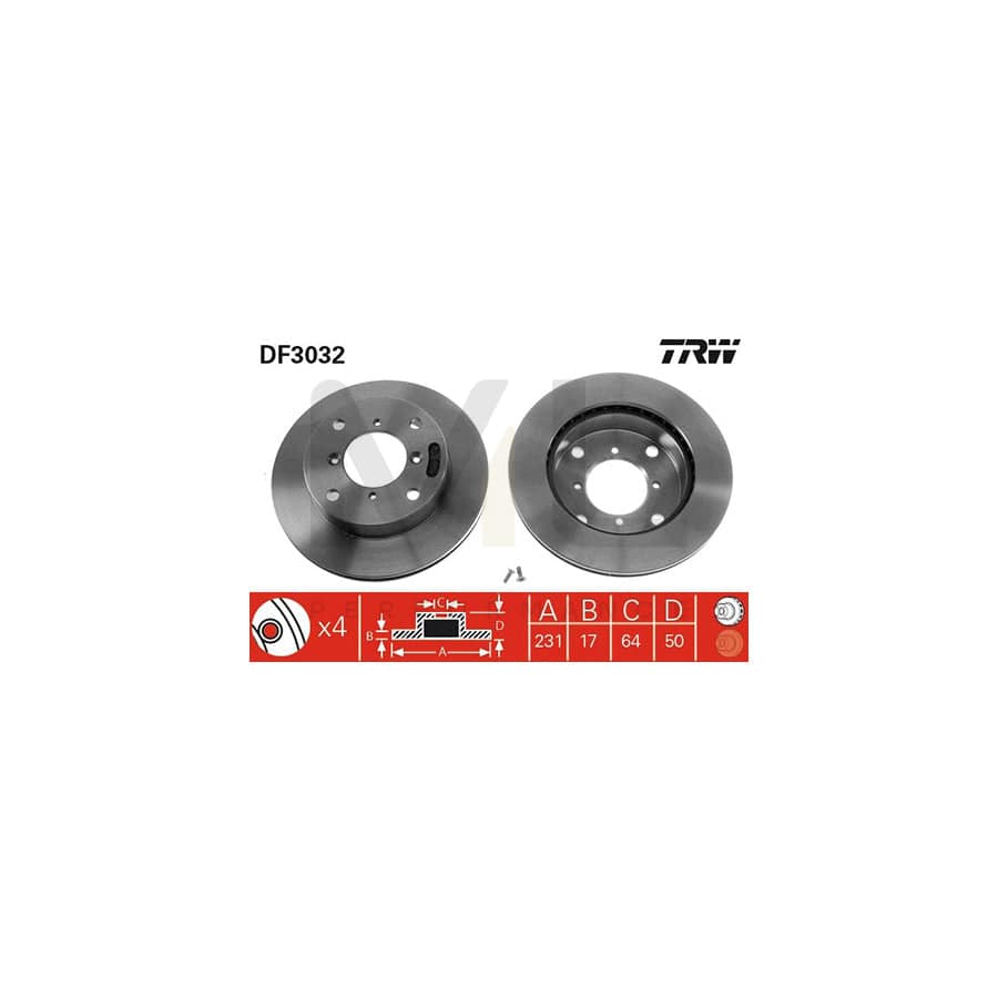 TRW DF3032 Brake Disc Vented, Painted | ML Performance Car Parts