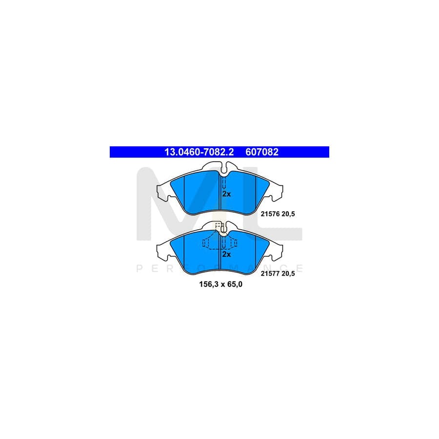 ATE 13.0460-7082.2 Brake pad set excl. wear warning contact, prepared for wear indicator