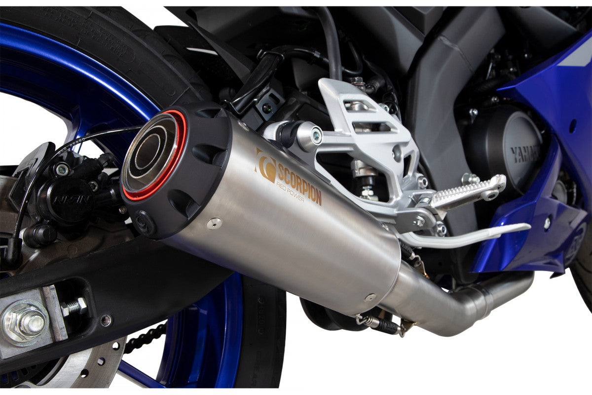 Scorpion PYA115SYSTEO Yamaha YZF-R125 Red Power Full System - Titanium Sleeve | ML Performance US US