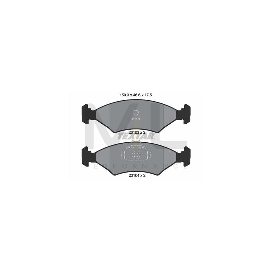TEXTAR 2310301 Brake pad set not prepared for wear indicator | ML Performance Car Parts