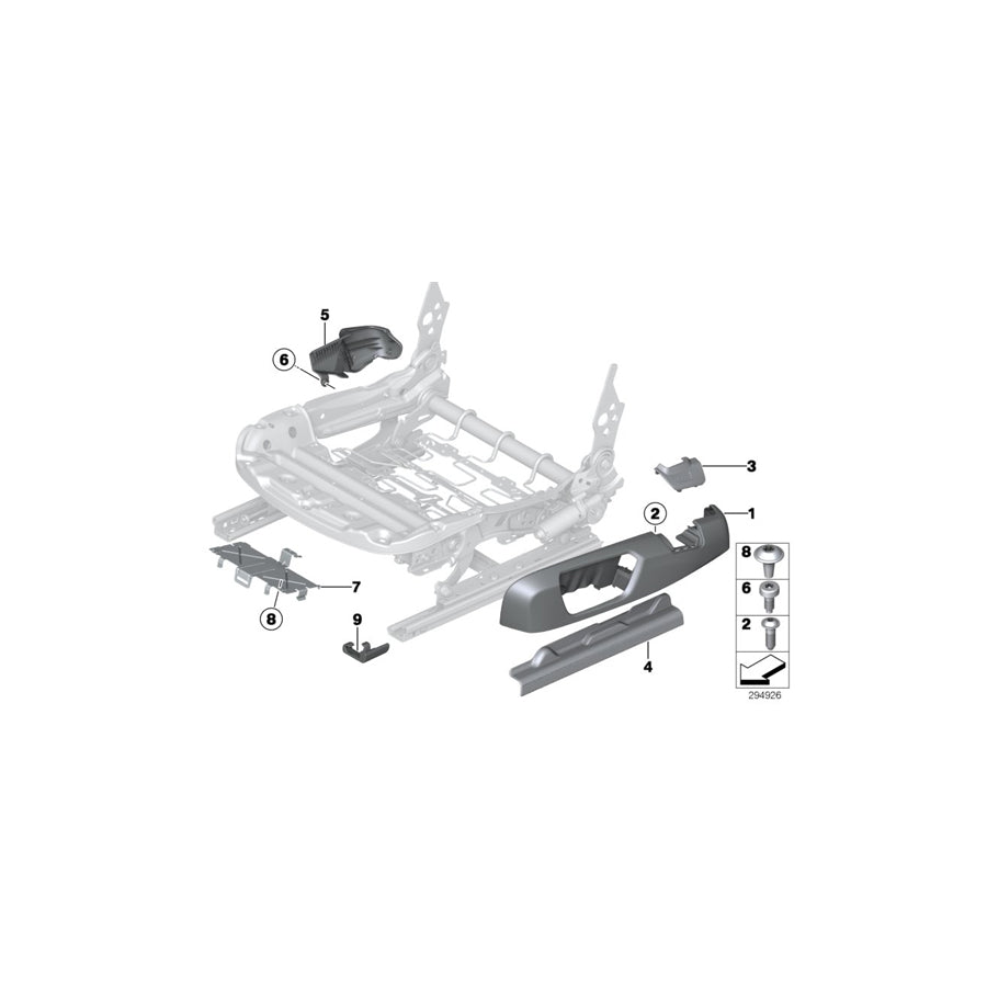 Genuine BMW 52107293632 F36 F31 F30 Cover, Belt Catch Right OYSTER (Inc. 120dX, 318d & 320d ed) | ML Performance US Car Parts
