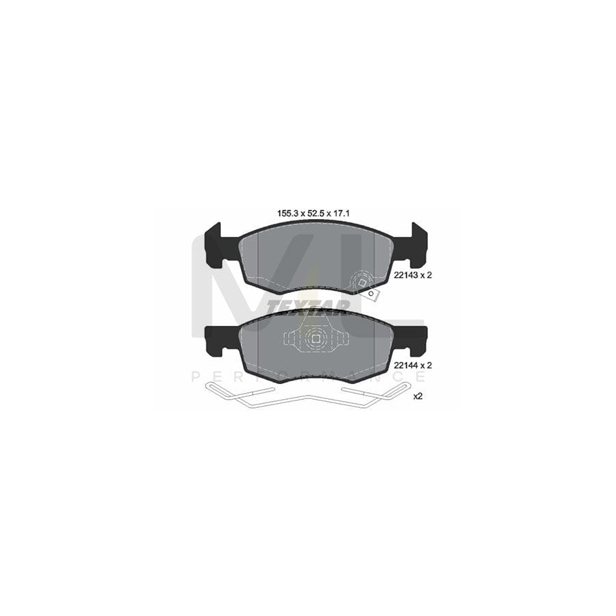 TEXTAR 2214301 Brake pad set with acoustic wear warning, with accessories | ML Performance Car Parts