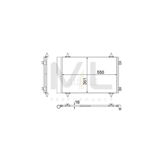 MAHLE ORIGINAL AC 487 000S Air conditioning condenser with dryer | ML Performance Car Parts