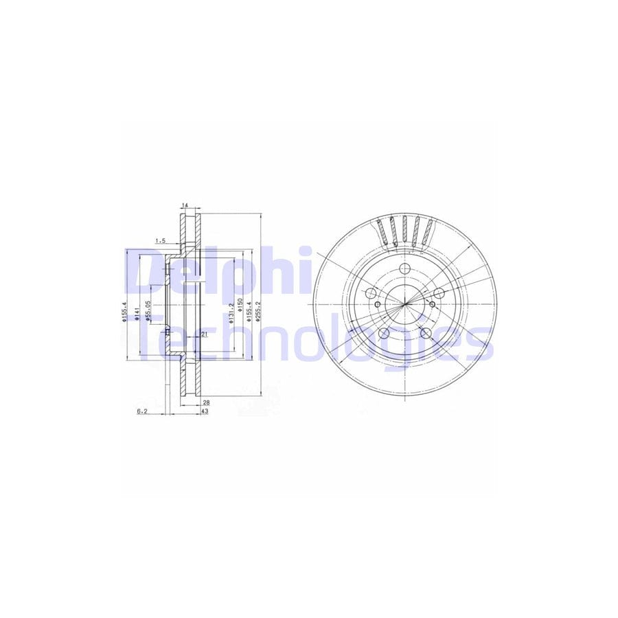 Delphi Bg3187 Brake Disc For Toyota Carina