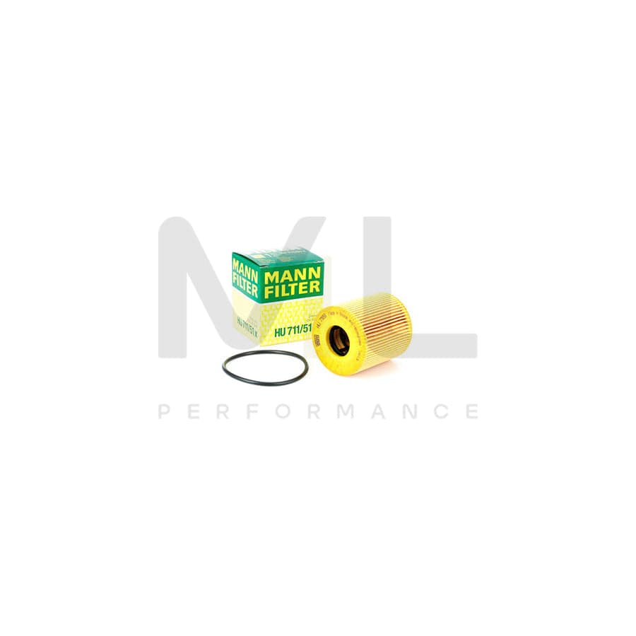 MANN-FILTER HU 711/51 x Oil Filter with seal, Filter Insert