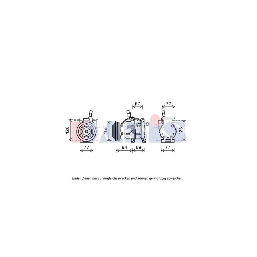 AKS Dasis 852668N Compressor, Air Conditioning for Hyundai Accent