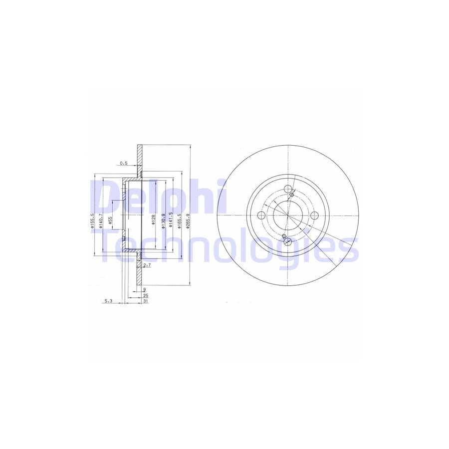 Delphi Bg3186 Brake Disc For Toyota Corolla