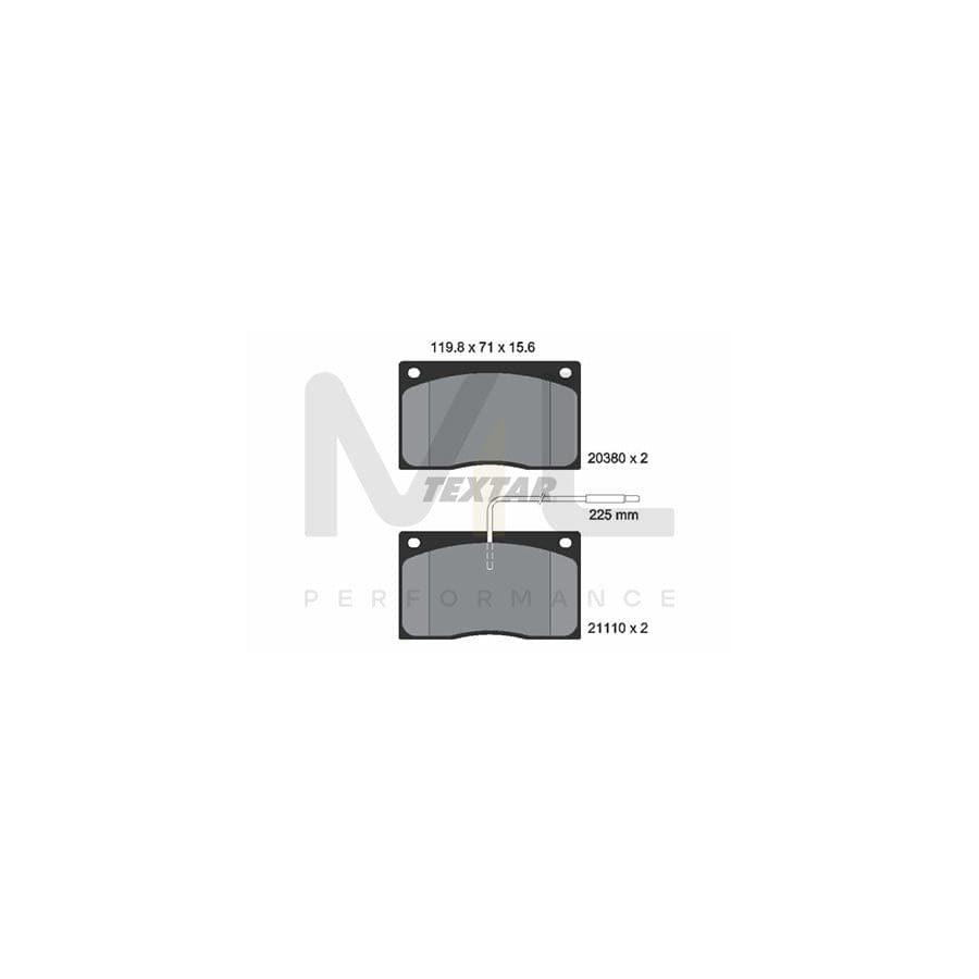 TEXTAR 2038002 Brake pad set with integrated wear warning contact | ML Performance Car Parts