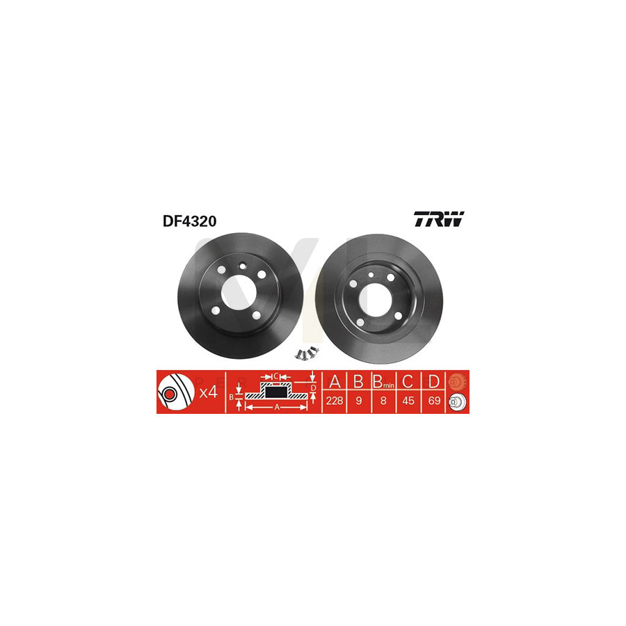 TRW DF4320 Brake Disc Solid | ML Performance Car Parts