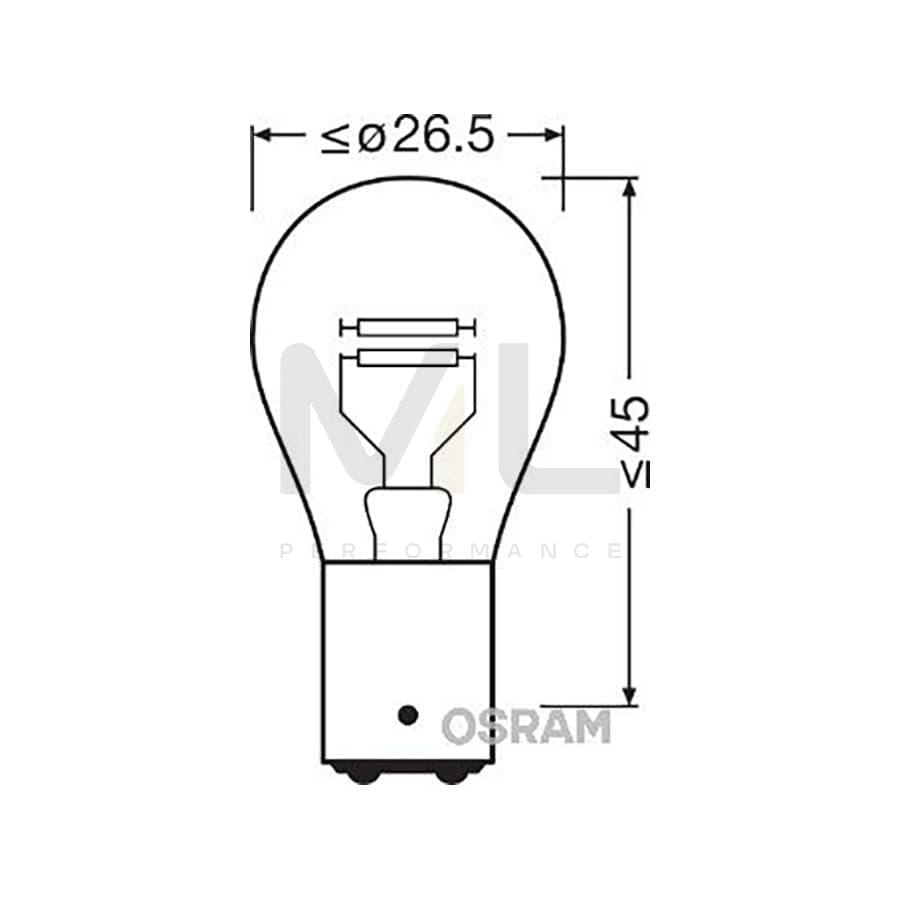 OSRAM ORIGINAL 7528-02B Bulb, indicator 12V 21/5W, P21/5W, BAY15d