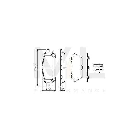Bosch 0986494232 Brake Pad Set With Acoustic Wear Warning, With Anti-Squeak Plate, With Mounting Manual BP1167 | ML Performance Car Parts