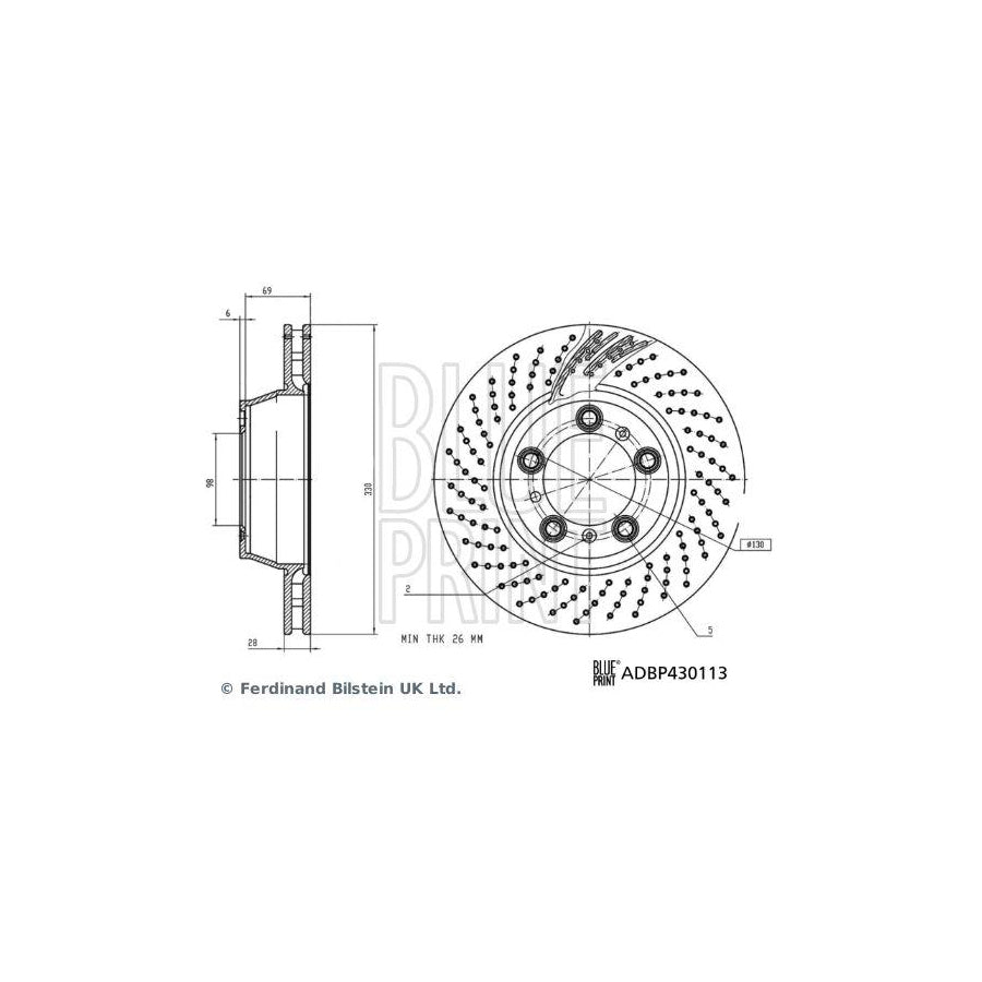 Blue Print Adbp430113 Brake Disc for Porsche 911