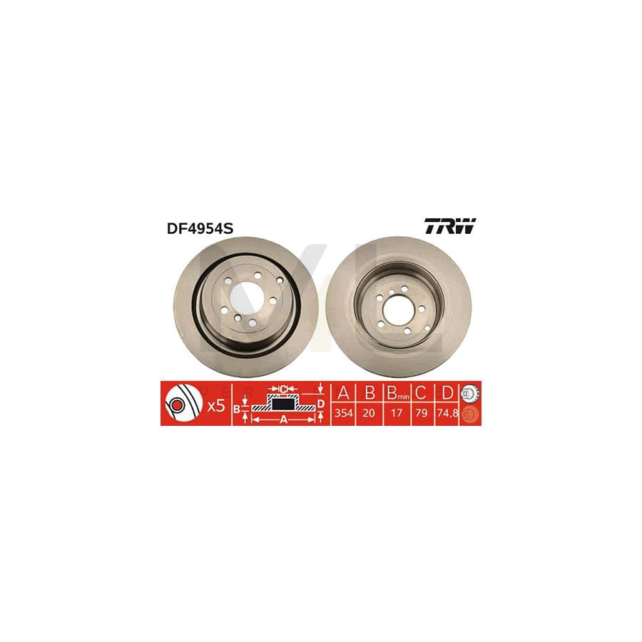 TRW DF4954S Brake Disc for LAND ROVER Range Rover III (L322) Vented, Painted, High-carbon | ML Performance Car Parts