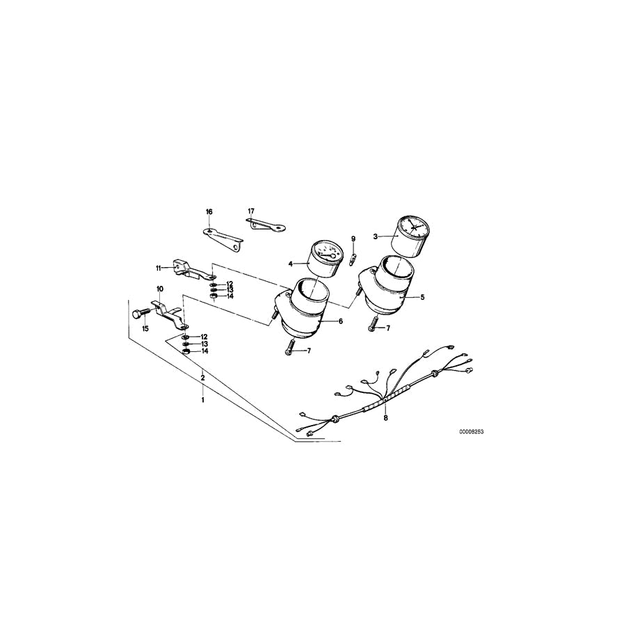 Genuine BMW 61121243707 Wiring Additional Instruments (Inc. R45, R65 & R45T) | ML Performance US